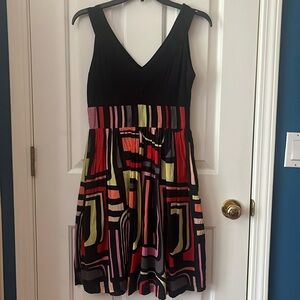 Kensie geometric print party dress size small